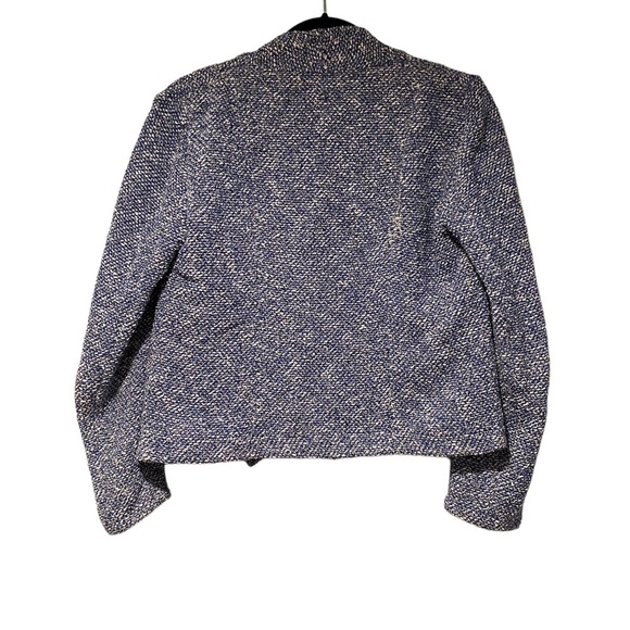 Women’s Talbots Blue Tweed Drape Open Front‎ Blazer XS - Picture 3 of 7